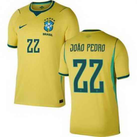 Men 22 Brazil National Team Joao Pedro 2026 Home Jersey 1